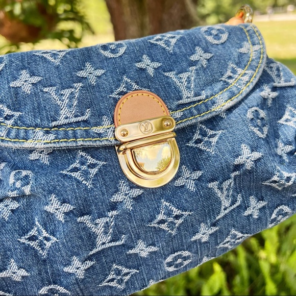 Authentic✅Louis Vuitton Denim Bag Mini Pleaty Monogram Vintage Jean Shoulder Bag - Picture 10 of 13